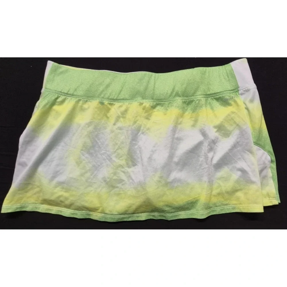 Nike Dri-Fit women's green/yellow/white tennis/golf skirt short under sz XL‎